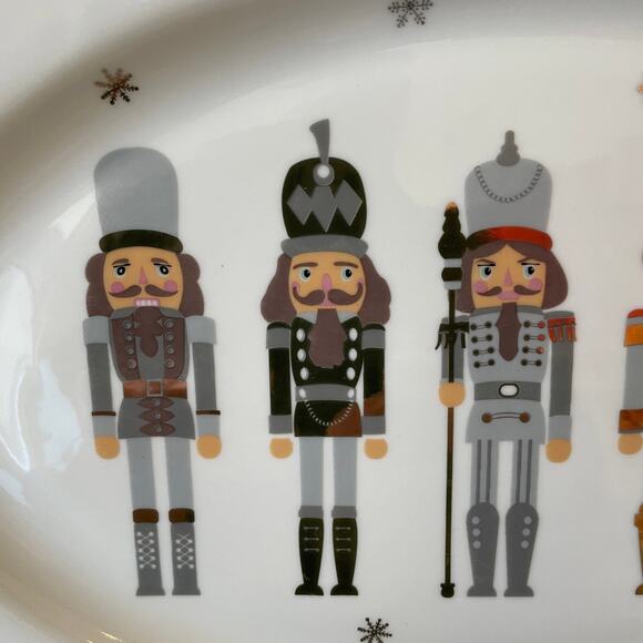 Christmas Nutcracker Soldier Serving Platter Tray 10x14 Oval Holiday New - Picture 4 of 10